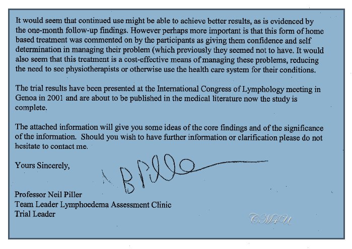 Piller letter clinical trials.